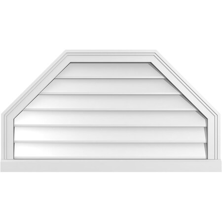 Ekena Millwork Octagonal Top Surface Mount PVC Gable Vent w/ 2"W x 2"P Brickmould Sill Frame, 36"W x 20"H GVPOT36X2003SN